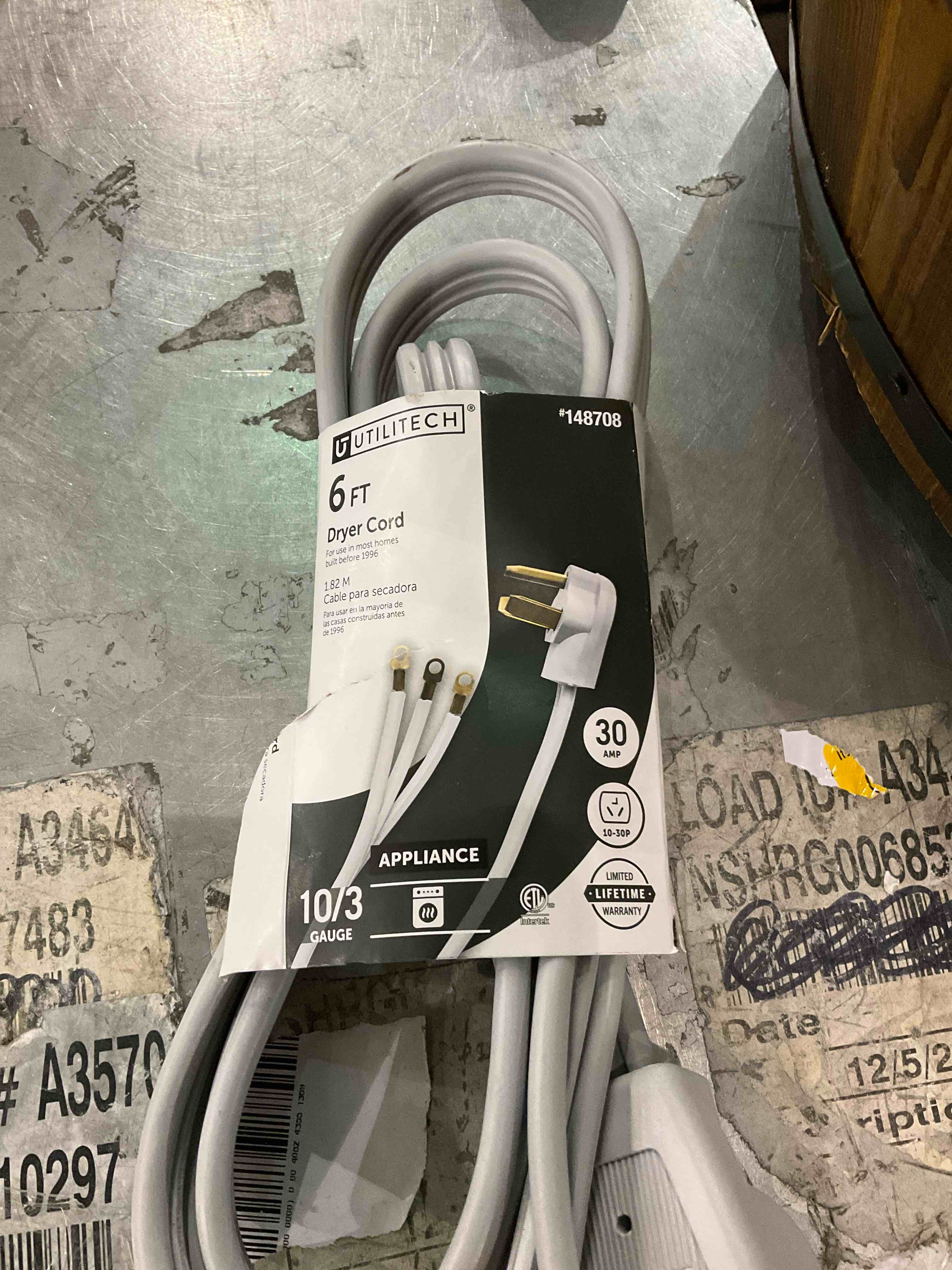 Utilitech 6ft Dryer Cord 