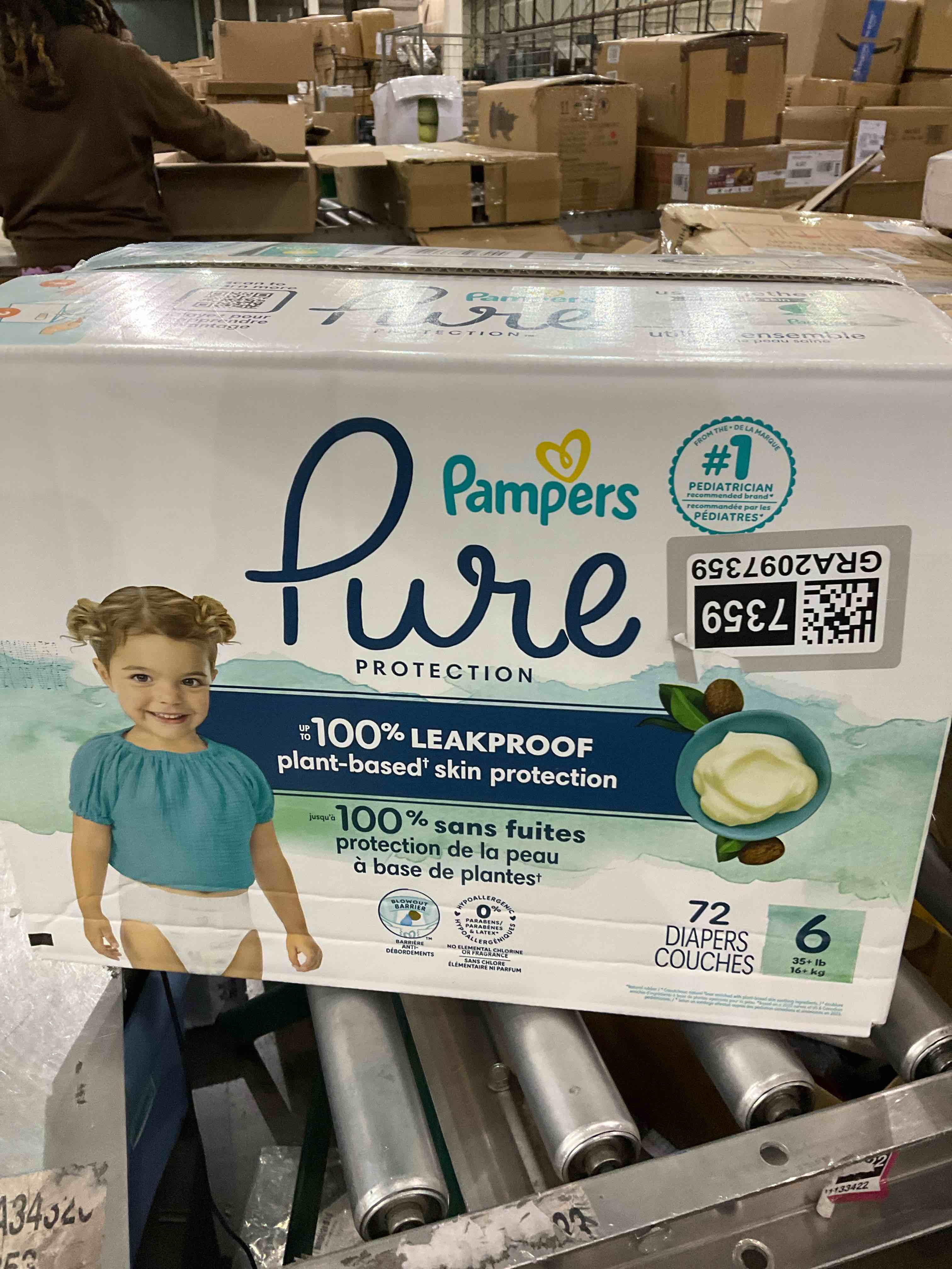 Pampers pure life size 6 72ct