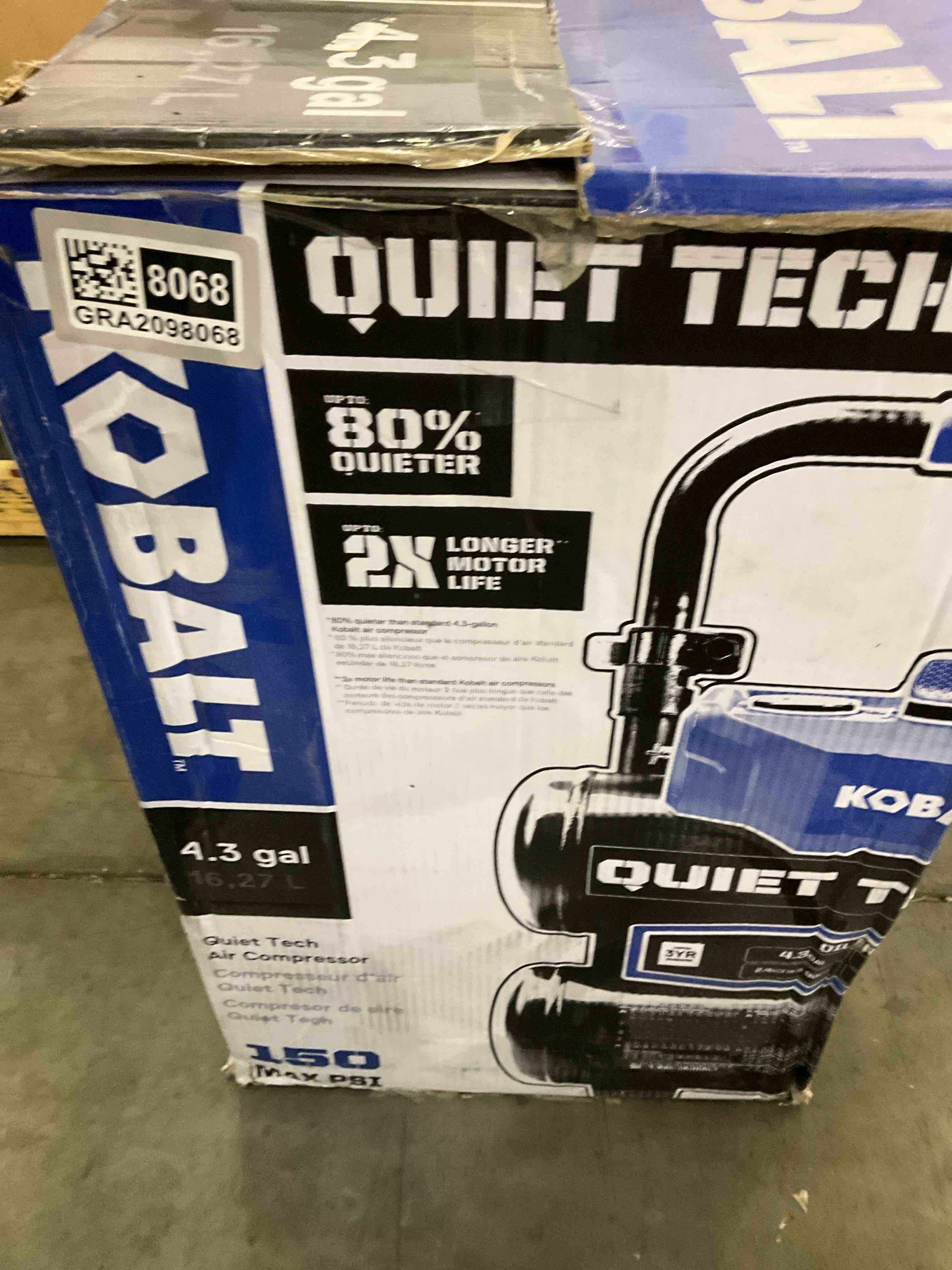 kobalt 4.3 gallon air compressor 
