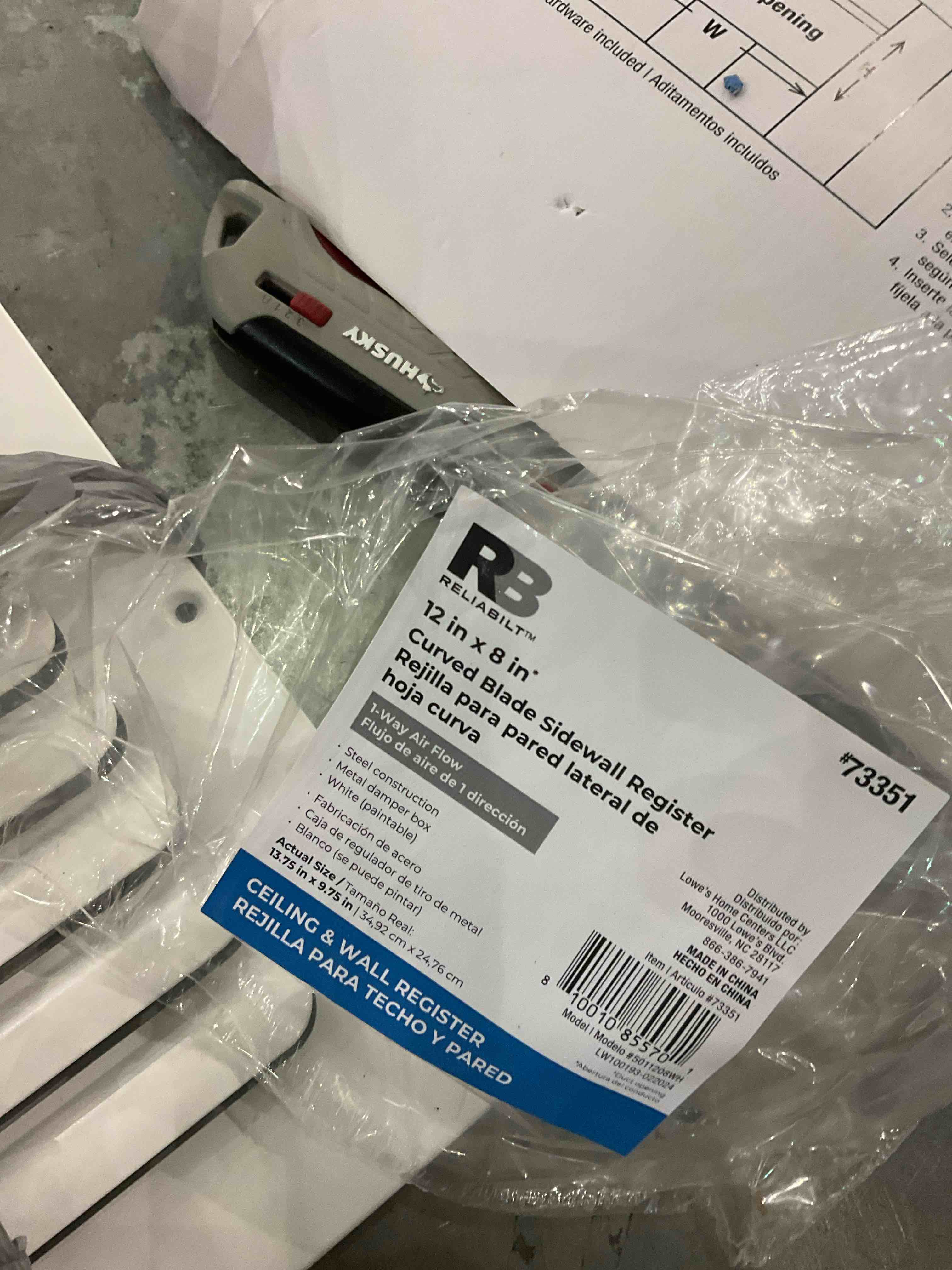 Condition photo showing As Is for side wall register 