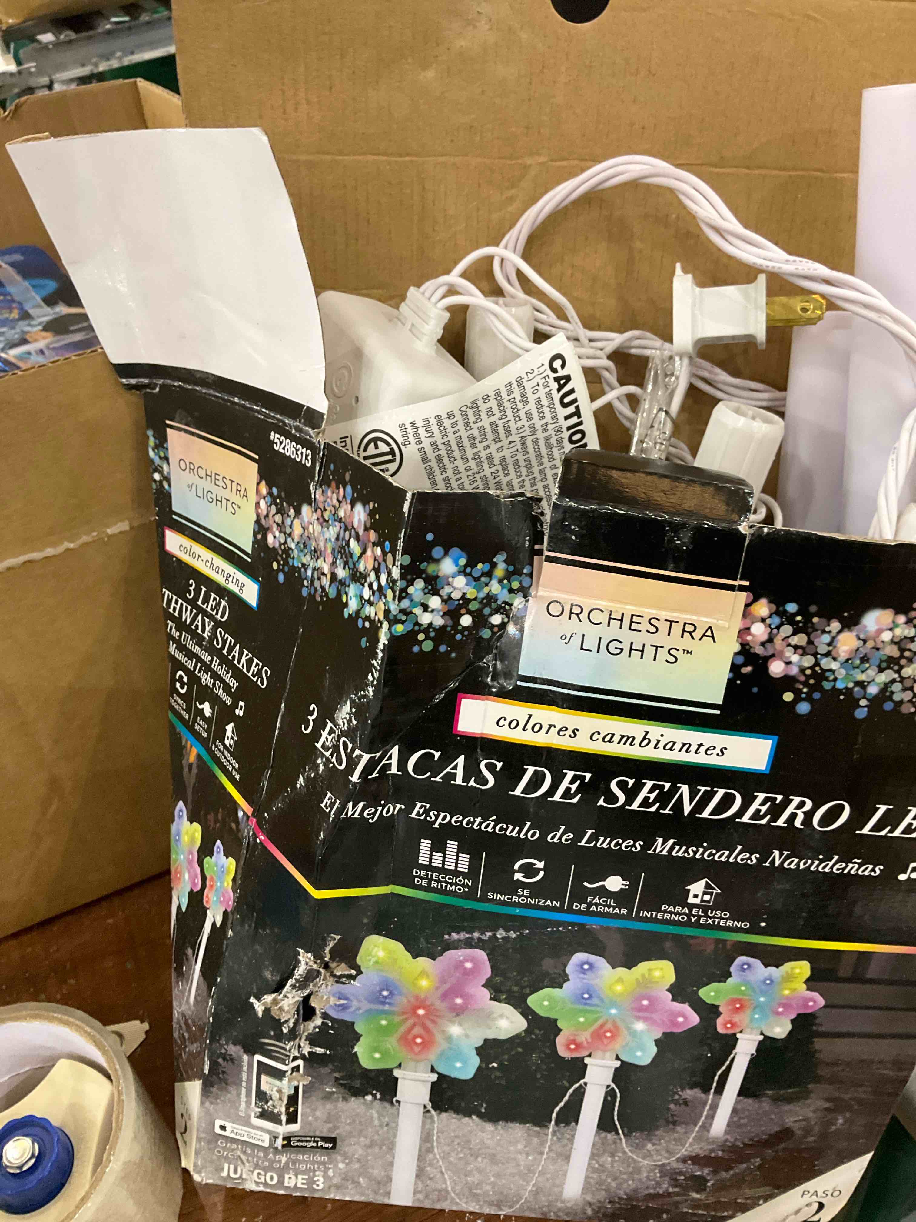 Gemmy Orchestra of Lights 3-LED Multicolor Snowflake Christmas Pathway Markers