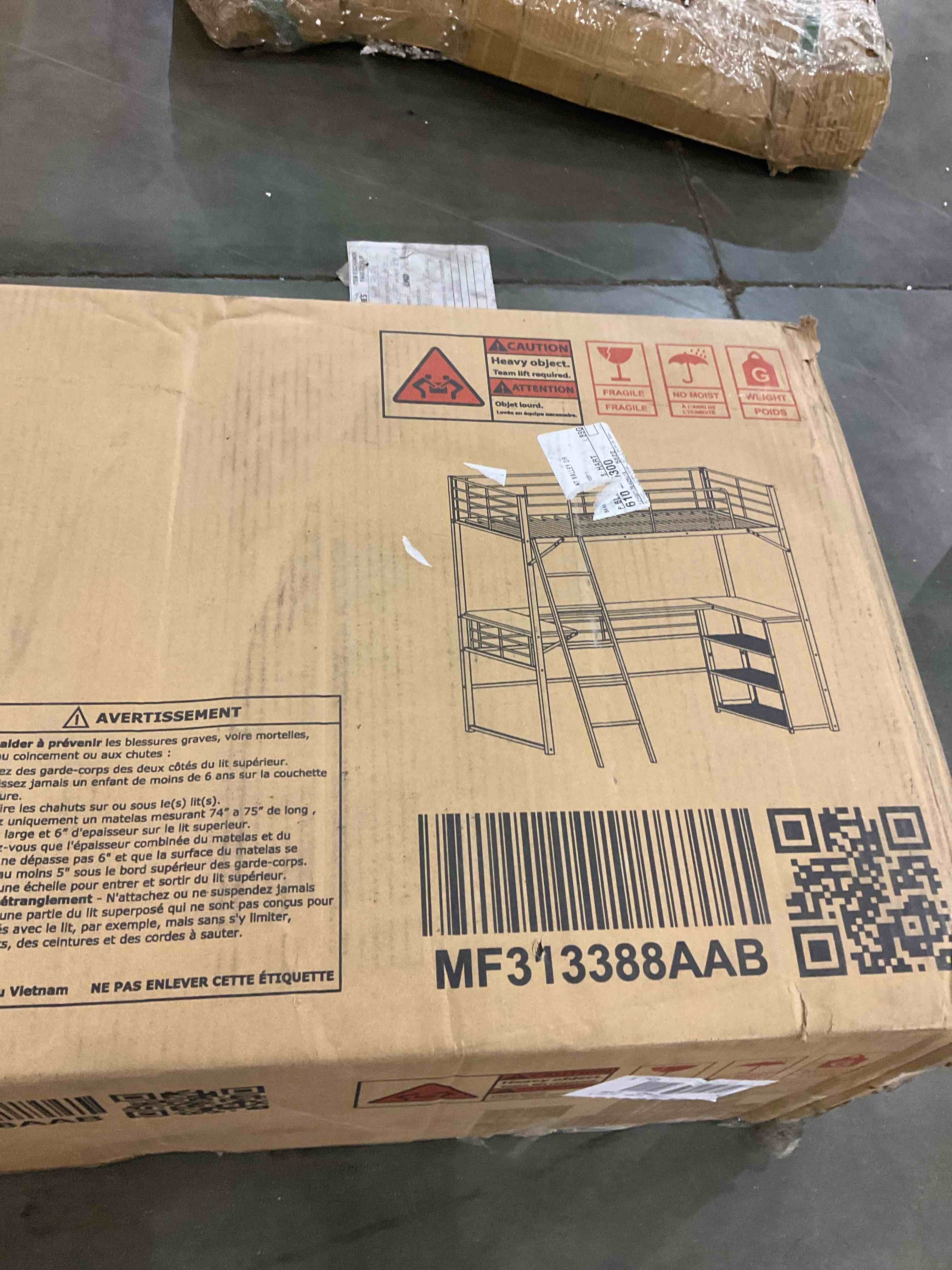 ikalido Metal Loft Bed Twin Size, Multifunctional Twin Bed with Safety Guard & Removable Ladder, Space-Saving/Noise Free/No Box Spring Needed/Matte Black