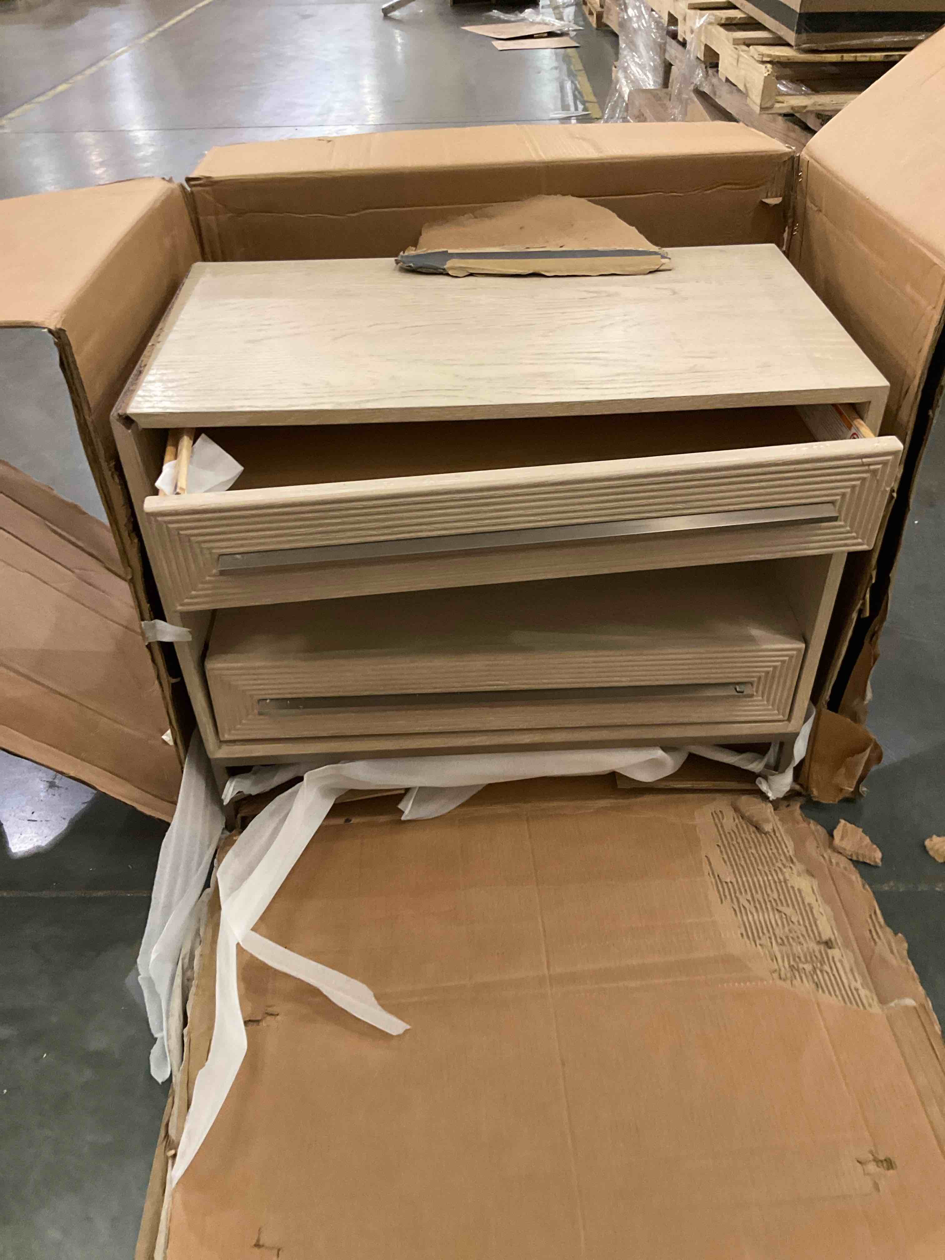 drawer nightstand in light brown 