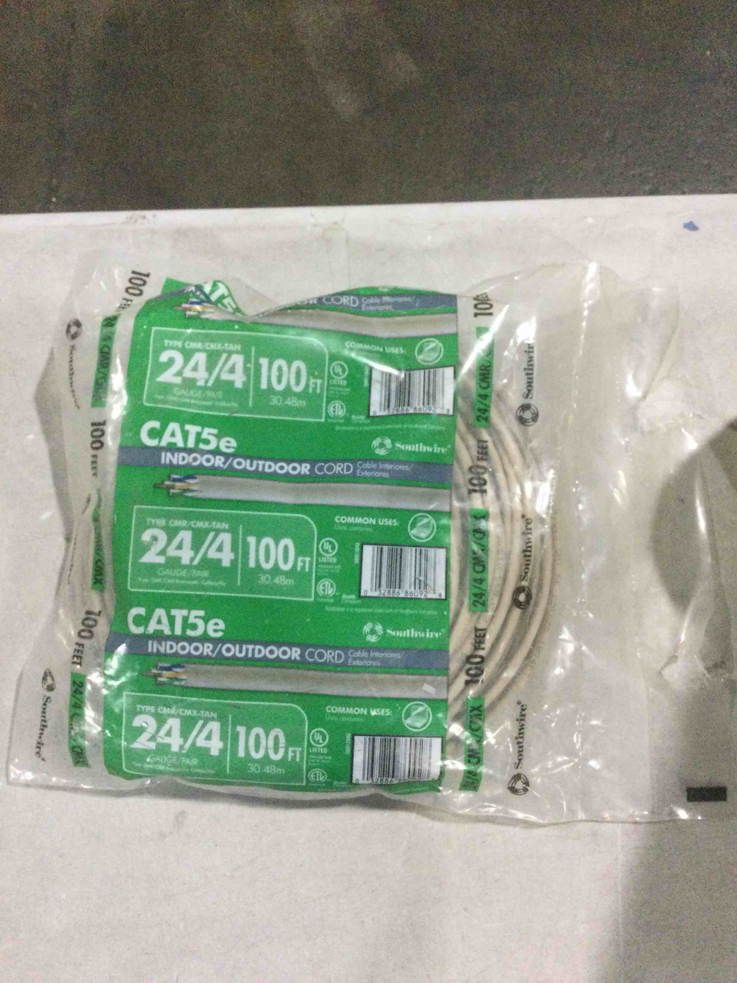 southwire CAT5e indoor outdoor cord 100 ft