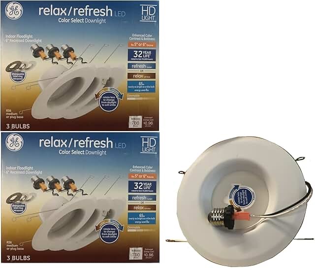 ge relax / refresh led color select down light single pack