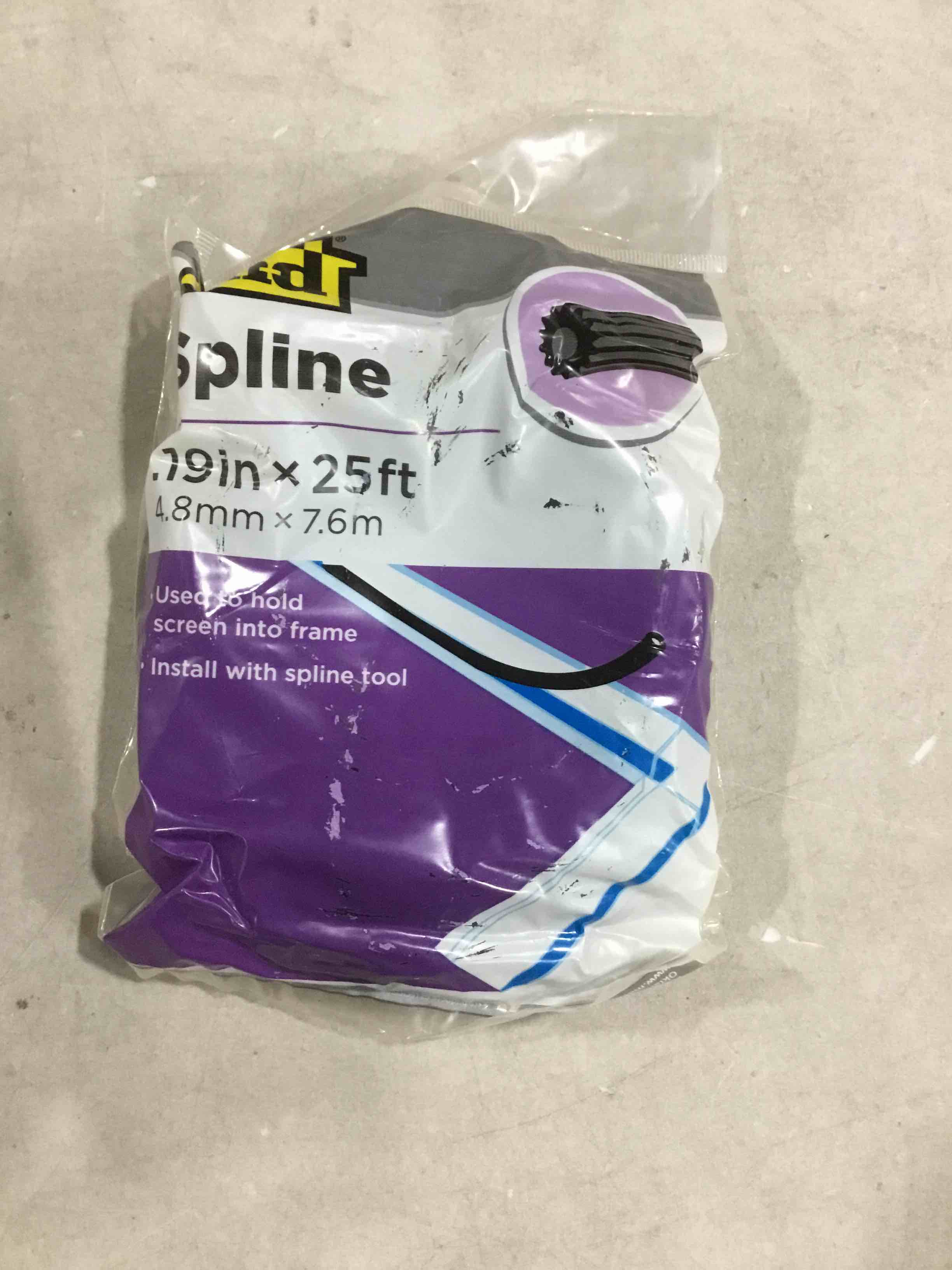 spline .19 inch x 25 ft