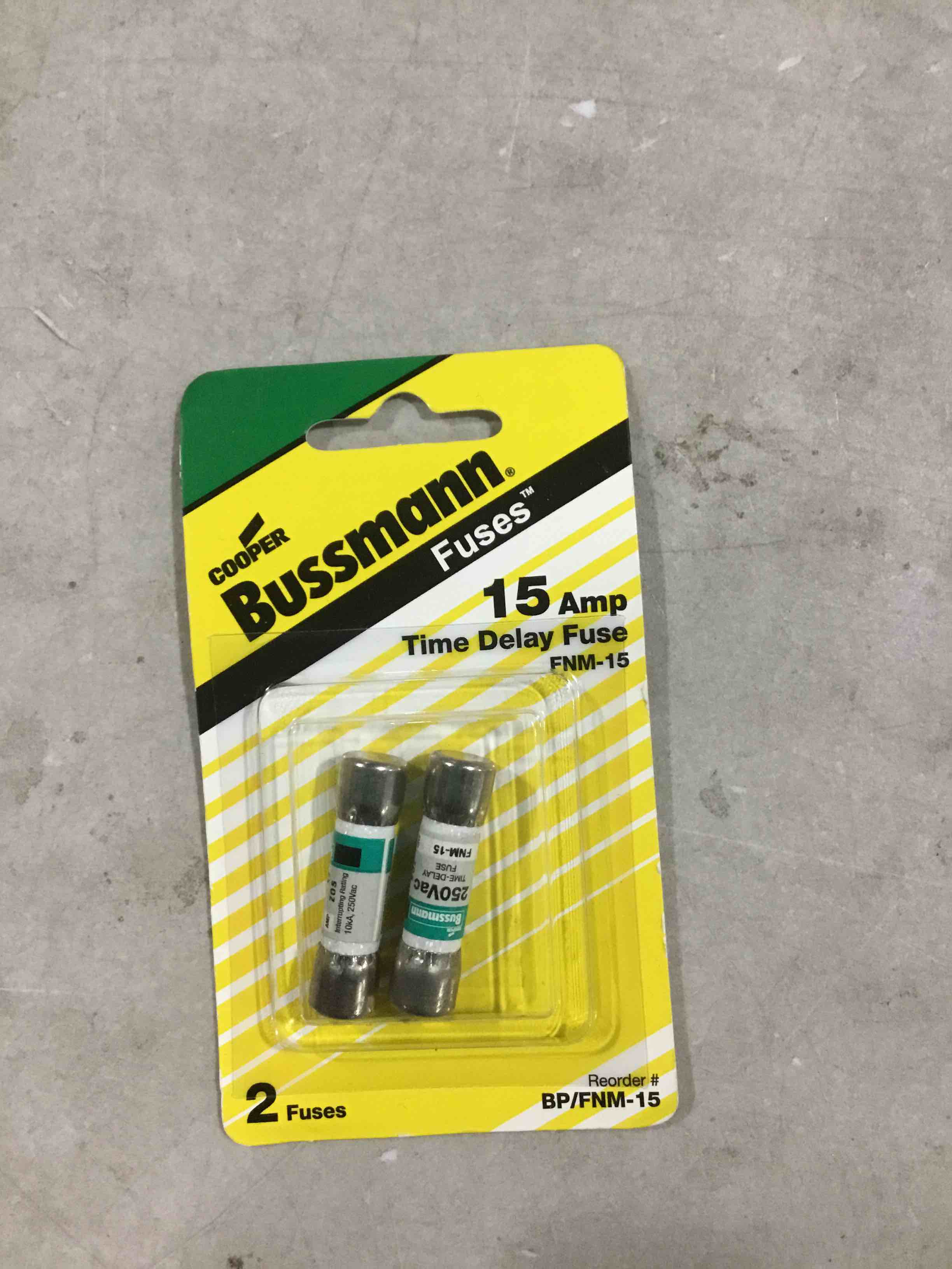 15 Amp time delay release 2 pk bussman