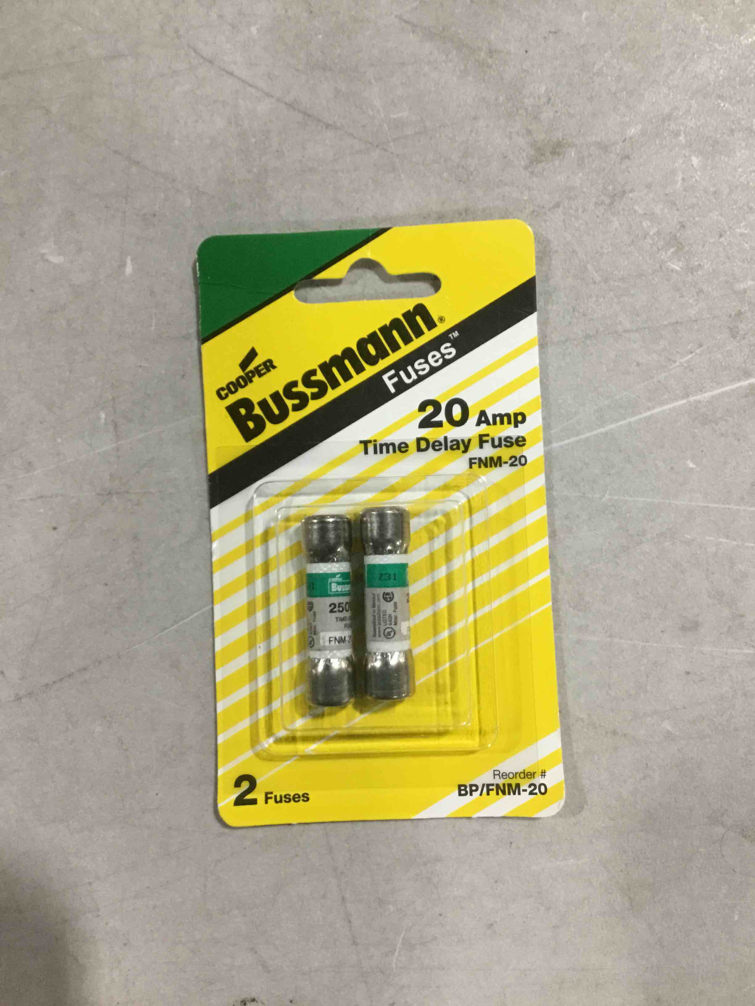 20 Amp time delay fuse 250 vac