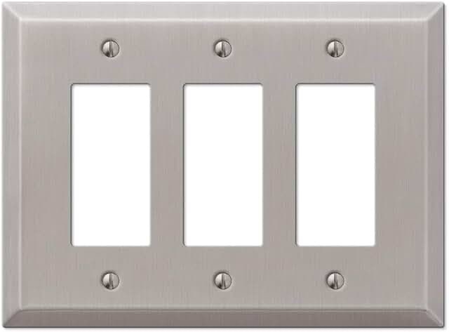 6.75 in x 5 in triple wall plate brushed nickel Allen and Roth