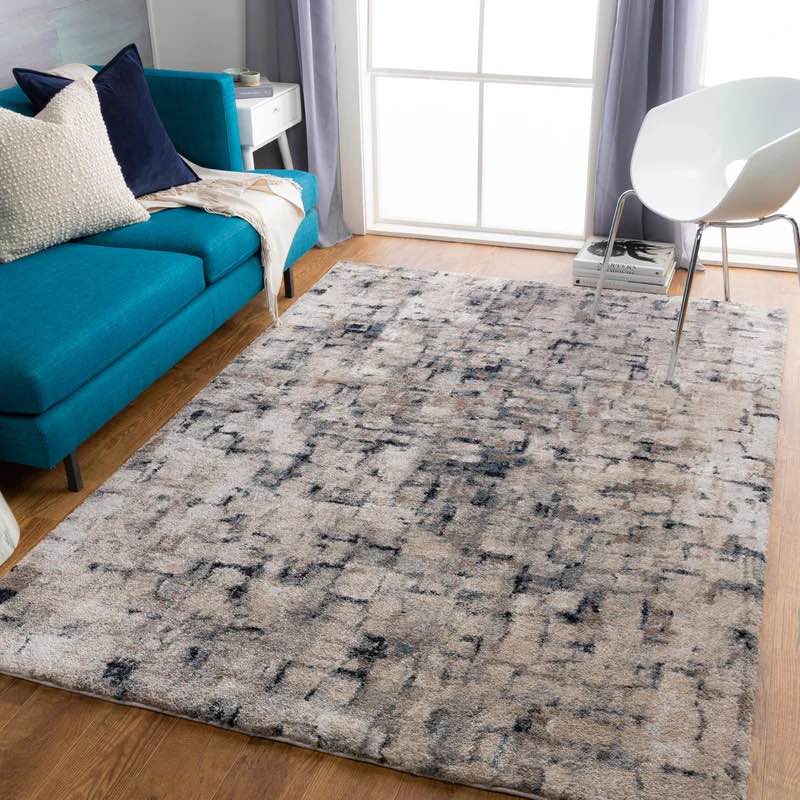 Distefano Abstract Navy Area Rug