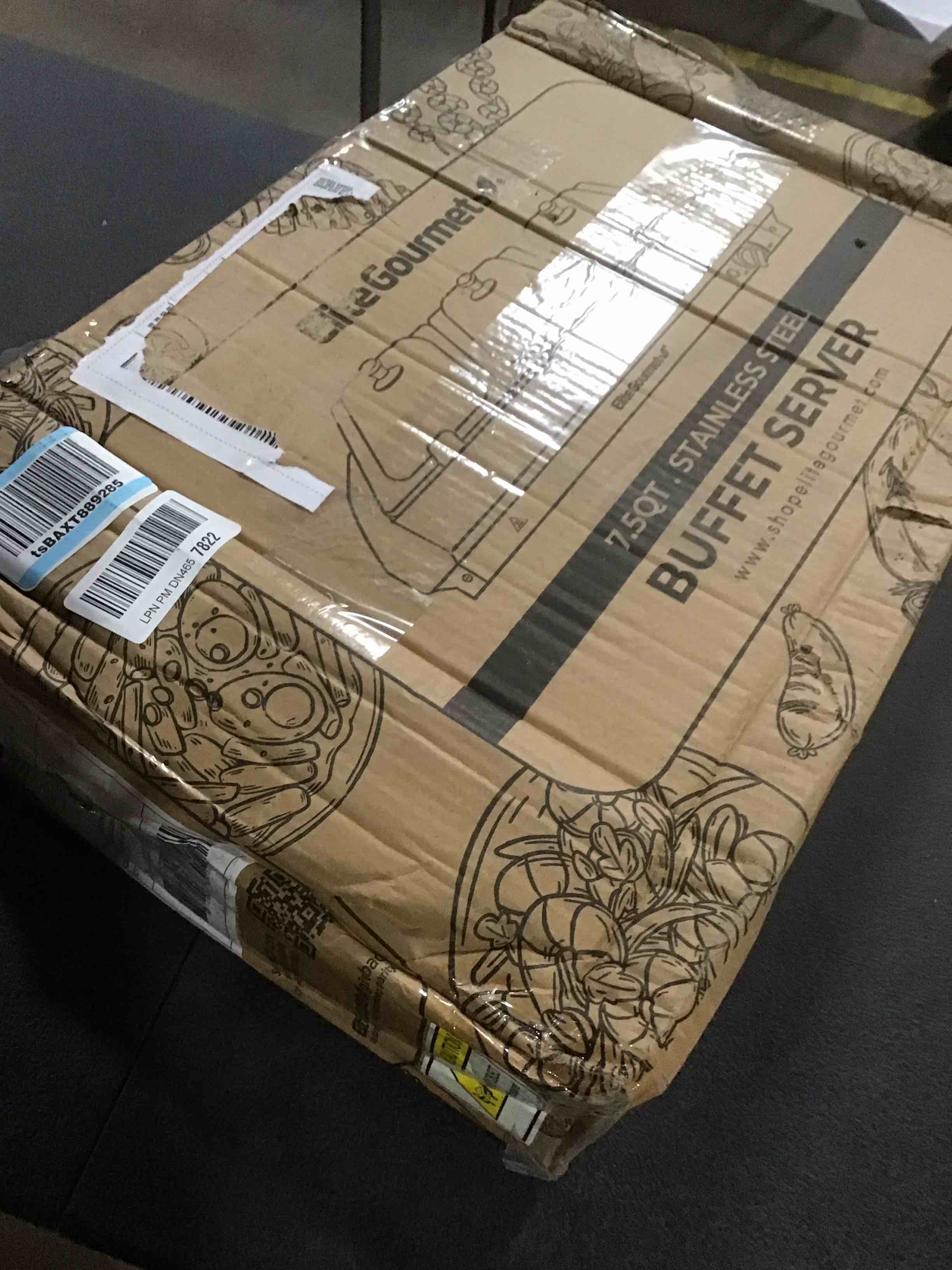 Elite Gourmet EWM-6171 Triple 3 x 2.5 Qt. Trays, Buffet Server, Food Warmer Temperature Control, Clear Slotted Lids, Perfect for Parties, Entertaining & Holidays, 7.5 Qt Total, Stainless Steel