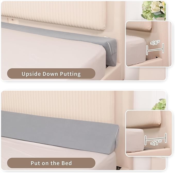 Aurako Cal King Size Bed Wedge Pillow Headboard Pillow Mattress Wedge Bed Gap Filler Triangle Memory Foam Wedges Body Positioners for Sleeping Body Lumbar Backrest Reading Bolster Pillow