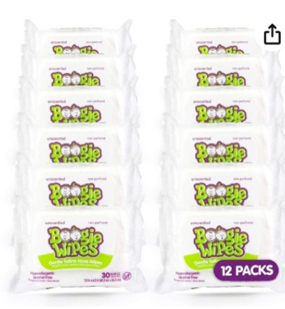 Boogie Infant Wipes, Unscented, 30 Count (Pack of 12)
