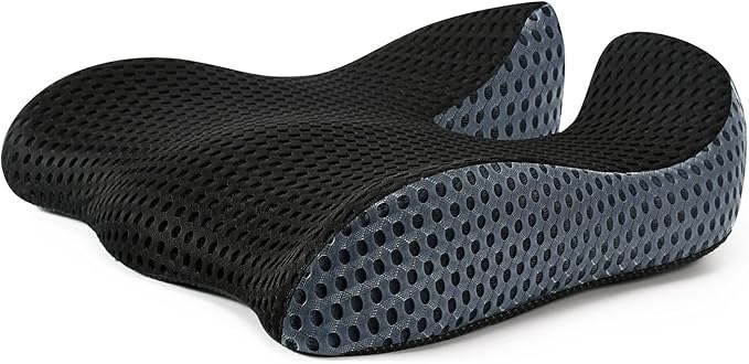 Dreamer Car Wedge Seat Cushion for Car Seat Driver/Passenger- Car Seat Cushions for Driving Improve Vision/Posture - Memory Foam Car Seat Cushion for Hip Pain (Mesh Cover,Gray)