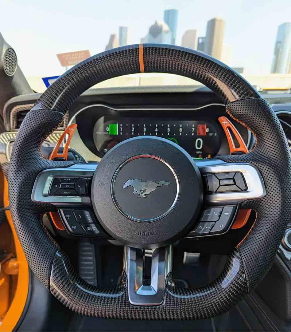 GENUINE FORD F150 RAPTOR CARBON FIBER STEERING WHEEL PADDLE SHIFTER BLK LEATHER - View #11