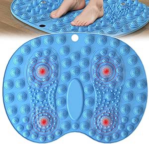 Foot Massage mat, Foot Reflexology Pad with Magnetic Therapy Acupressure Disc, Relaxation Massage Mat Feet Massage Pad, Anti Fatigue Walk Stone Acupoint Mat Particle Portable Massage Tool for Walking