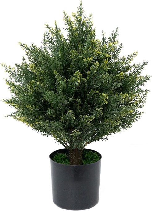 Artificial Cedar Topiary Artificial Cedar Tree Artificial Cedar Shrub UV-Proof Leaves Bushes Potted Plants for Home Office Outdoor and Indoor Decor- 16 Inch (16)