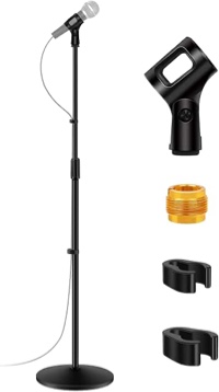 InnoGear Mic Stand, Microphone Stand Floor Detachable Boom Mic Stands with Weighted Round Base, Height Adjustable from 34" to 60" for Blue Yeti HyperX QuadCast Shure SM58 Samson Q2U Fifine K669B