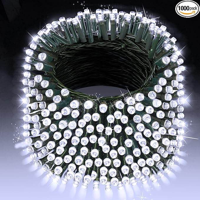 XURISEN 403FT Christmas Lights, 1000 LED Super Long String Lights 8 Modes & Memory Timer Plug in Twinkle Fairy Lights Decor for Home Xmas Party Wedding