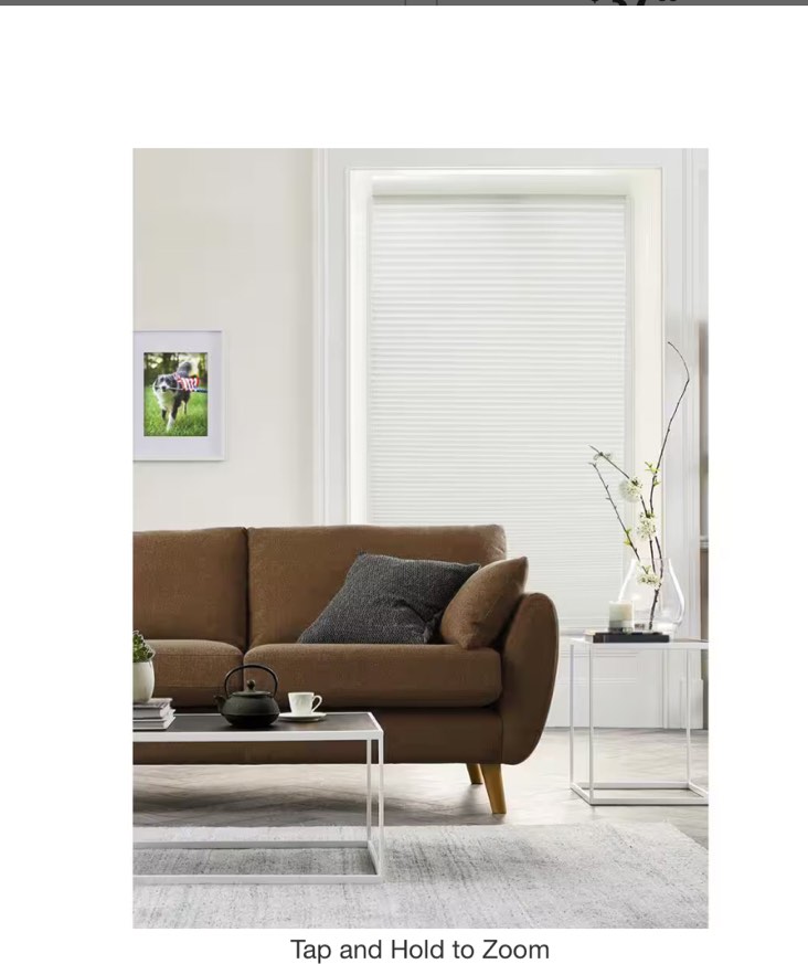 Pure White Cordless Light Filtering Cellular Shade - 31- 1/2 in. W x 72 in.