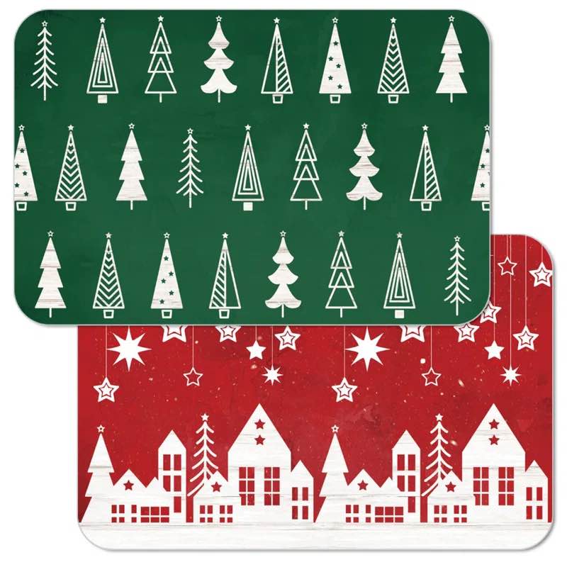 Scandinavian Holiday Trees Reversible Rectangular Placemats