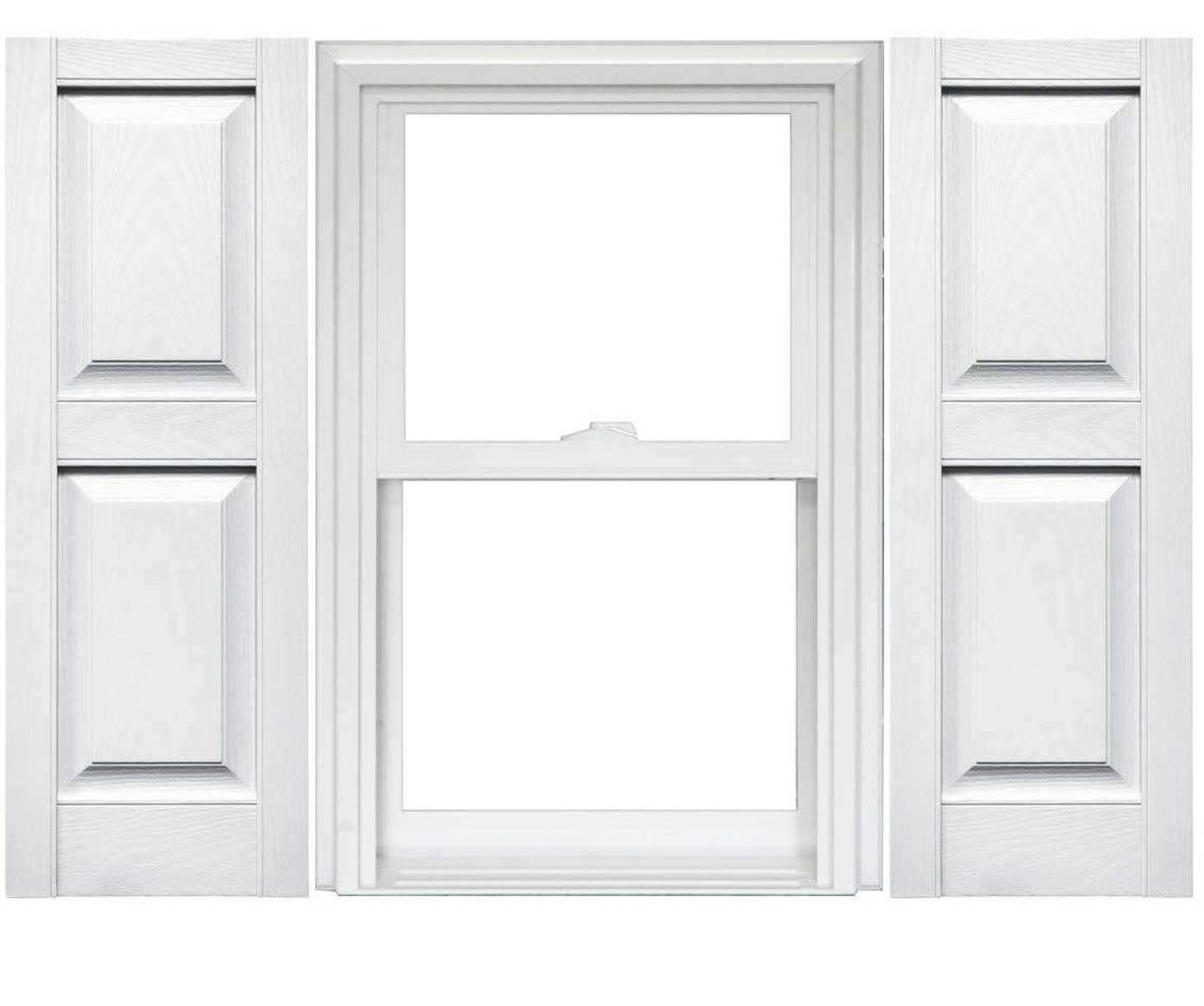 Shutters Vinyl Raised Panel Size: 26.75" H x 12" W x 0.93" D, Color: White