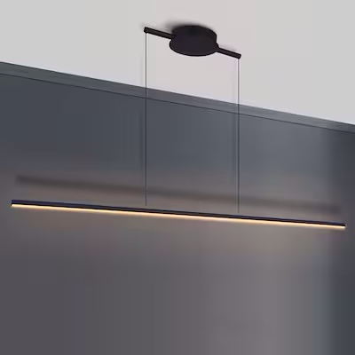 Neculina 1 - Light Kitchen Island Modern Linear LED Pendant Color Temperature: 3000, Finish: Black, Size: 0.67" H x 30.71" W x 0.67" D