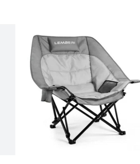 BOSSIN Oversized Camping Chair ,Portable Chair,with Side Cup Holder,Side Pocket and Cooler Bag