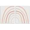 Stupell Industries Children's Soft Pastel Rainbow Shape Pink Beige Arches, Design by Leah Staatsma White Framed Wall Art, 2pc, Each 20 x 16 plg