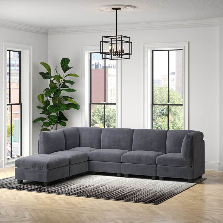 Roeder 120" Wide Modular Corner Sectional with Ottoman(incomplete corner chair only)
