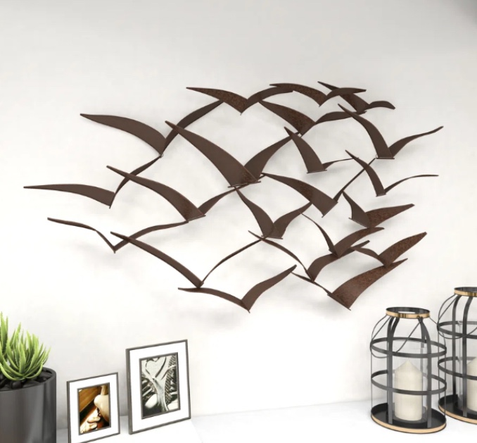 Metal Flying Flock Of Bird Home Wall Decor