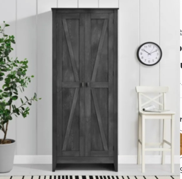 Ameriwood SystemBuild Farmington 31.5  Wide Storage Cabinet  Rustic Gray