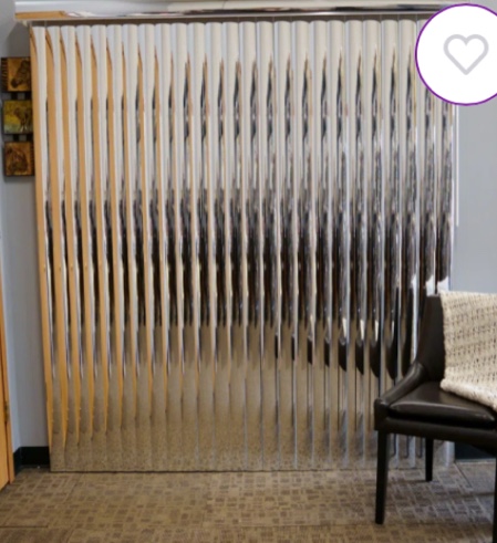 child safe room darkening mirror silver vertical blind 