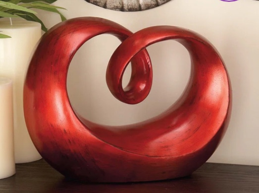 Jayvon Polystone Swirl Abstract Red Decorative Sculpture