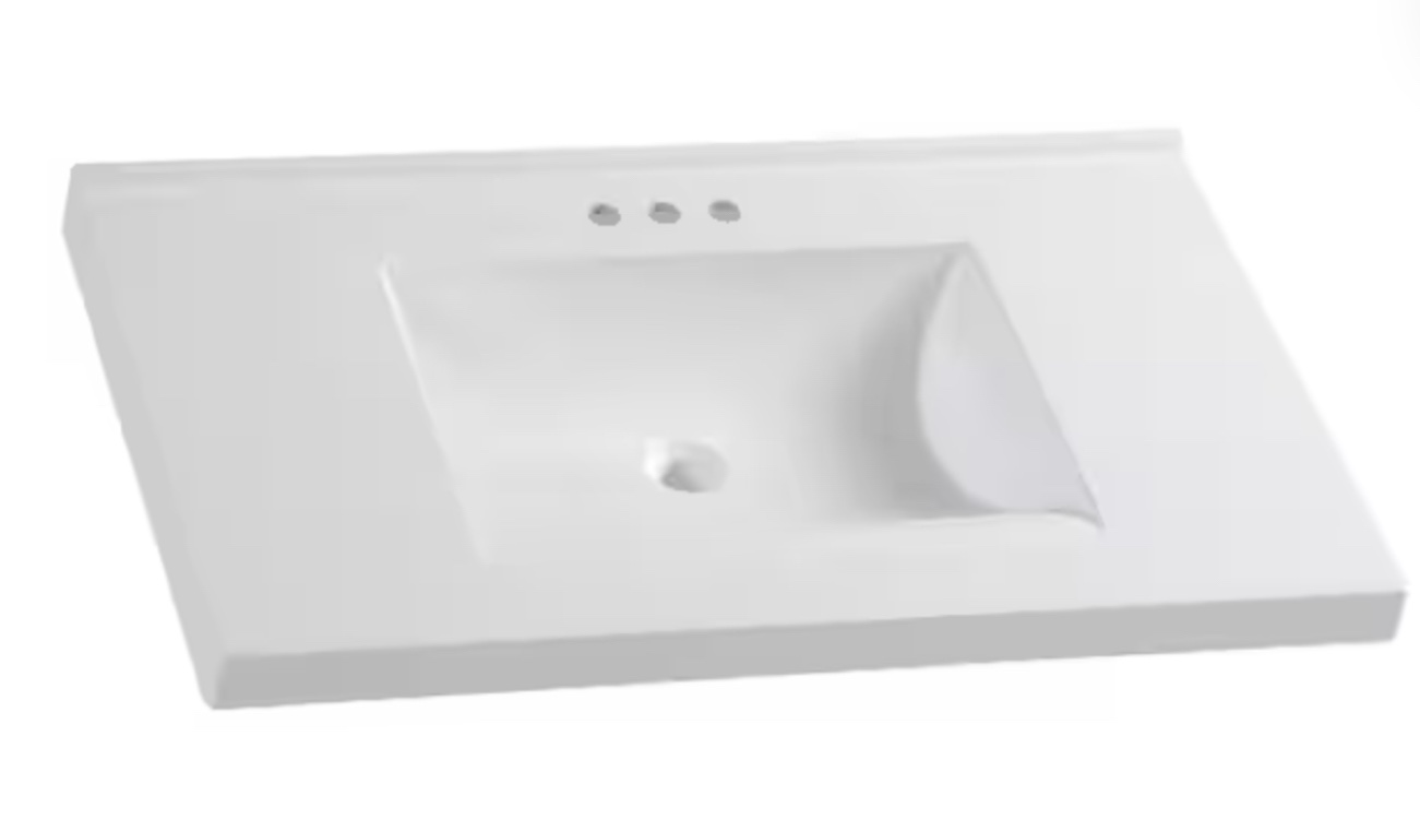 37" Single Bathroom Vanity Top with Sink