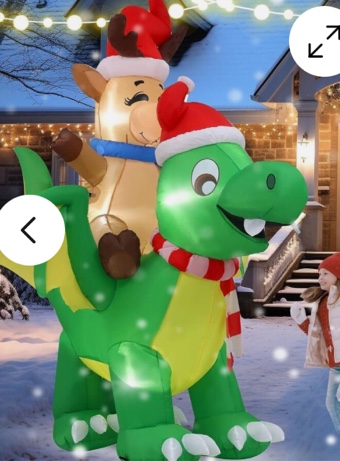 Christmas Elk Ride Dragon Cute Airblown Inflatable Decor Blow Up Holiday Lawn