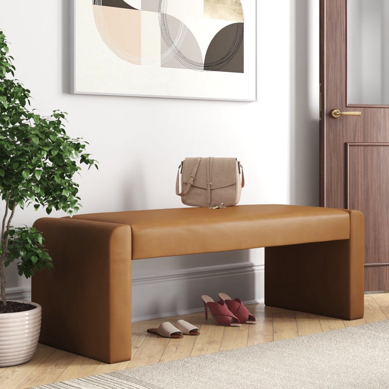  Wagenen 47" Upholstered Bench Brown 