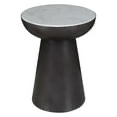 Jofran Circularity Modern Luxury Marble and Iron 18" Round Pedestal End Table