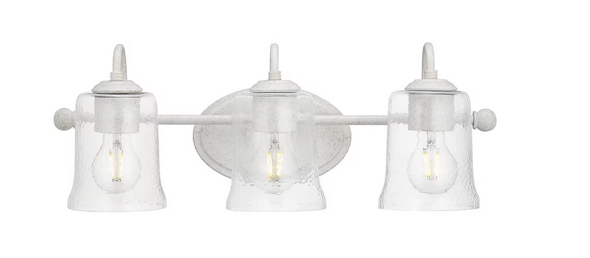 Progress Lighting Bisset 22-in 3-Light White Farmhouse Vanity Light