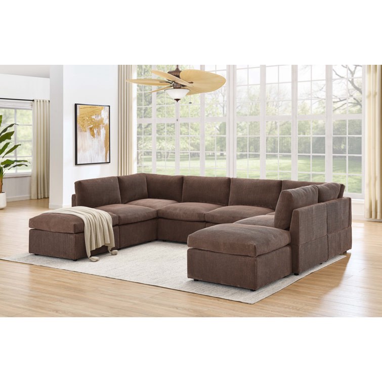 ( incomplete only Armless chair ) Arvill 8 - Piece Corduroy Sectional