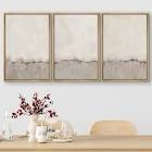 Pastel Abstract Organic Modern Neutral Wall Art Set Decoration Framed On Canvas 3 Pieces Print Format: Brown Framedd, Size: 36" H x 72" W x 1.5" D