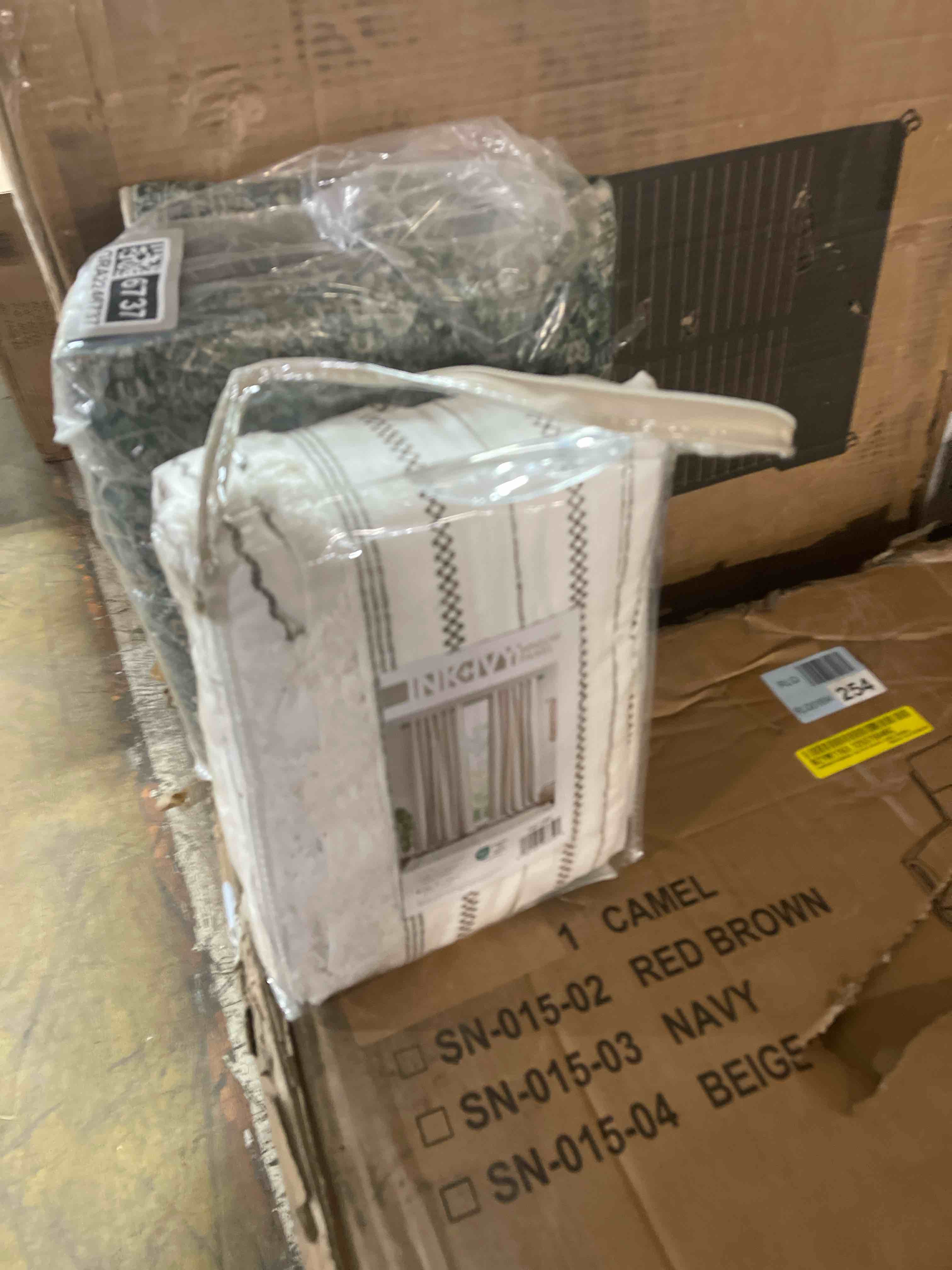 Condition photo showing New/Like New for Imani 100% Cotton Printed Boho Single Curtain Panel with Tufted Chenille Stripe and Lining