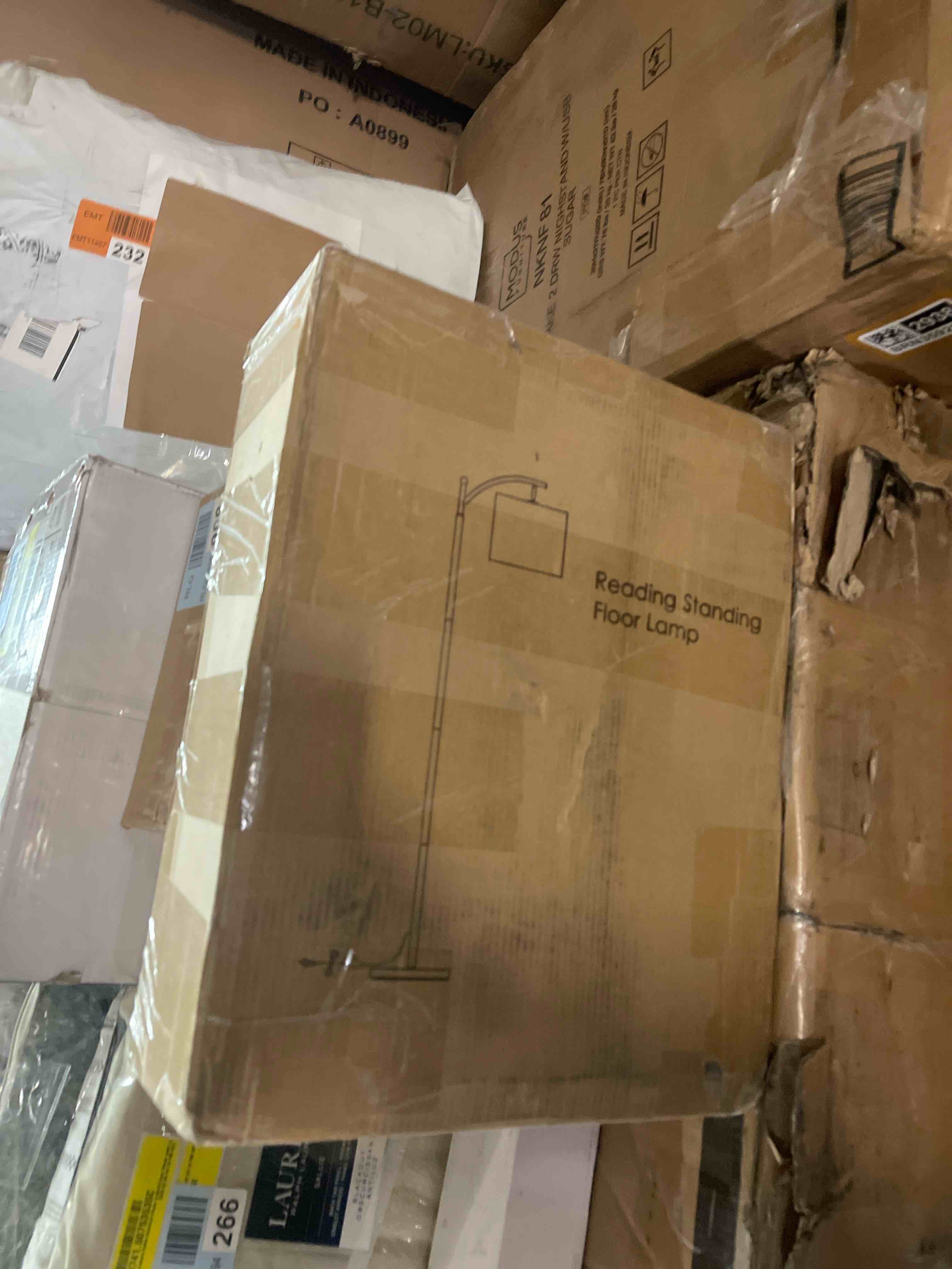 Condition photo showing New/Like New for 62" Arched Floor Lamp with Remote Control and Bulb Included