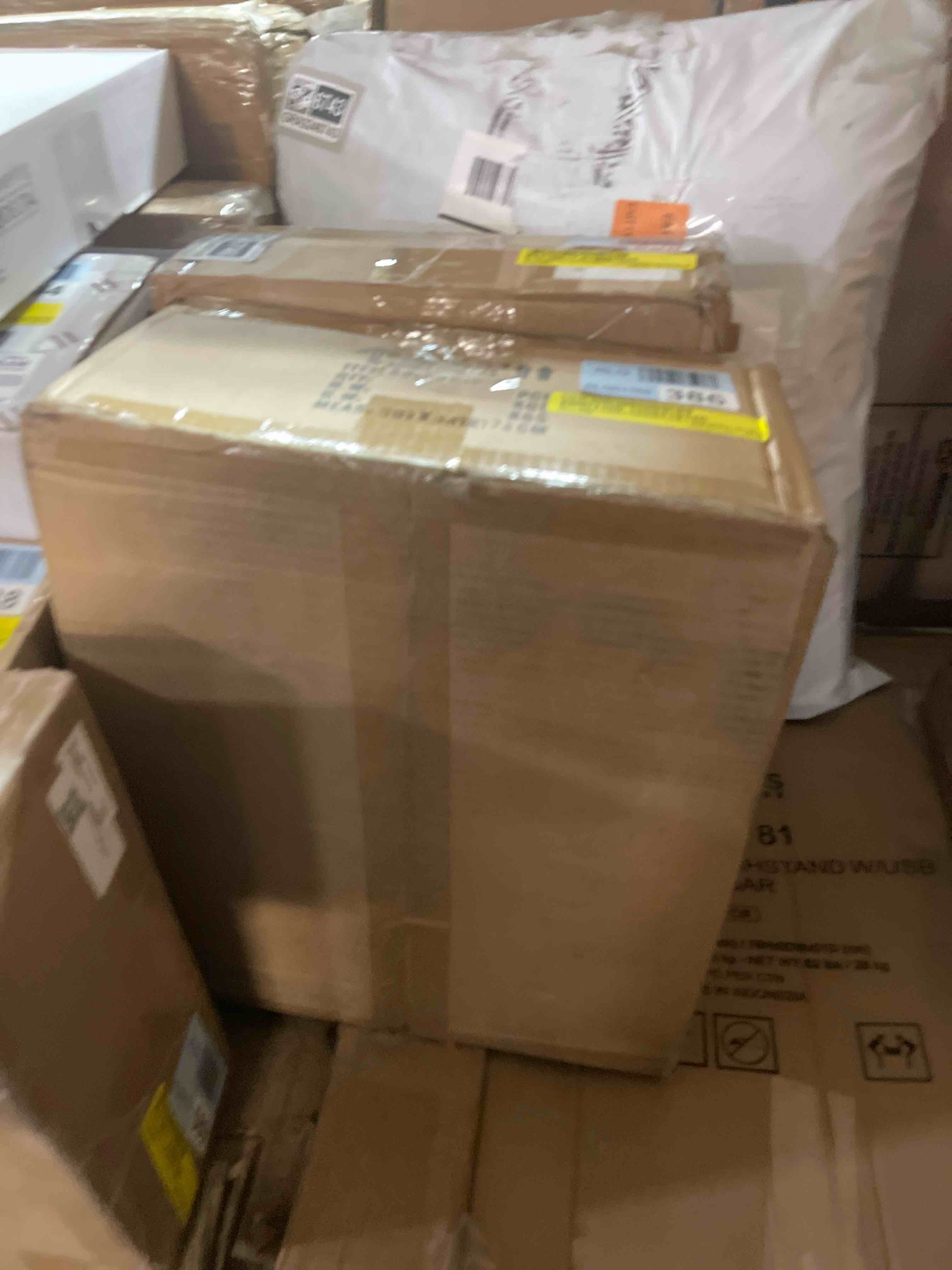 Condition photo showing New/Like New for 6 - Light Farmhouse Geometric Candle-Style Square / Rectangle Lantern Chandelier