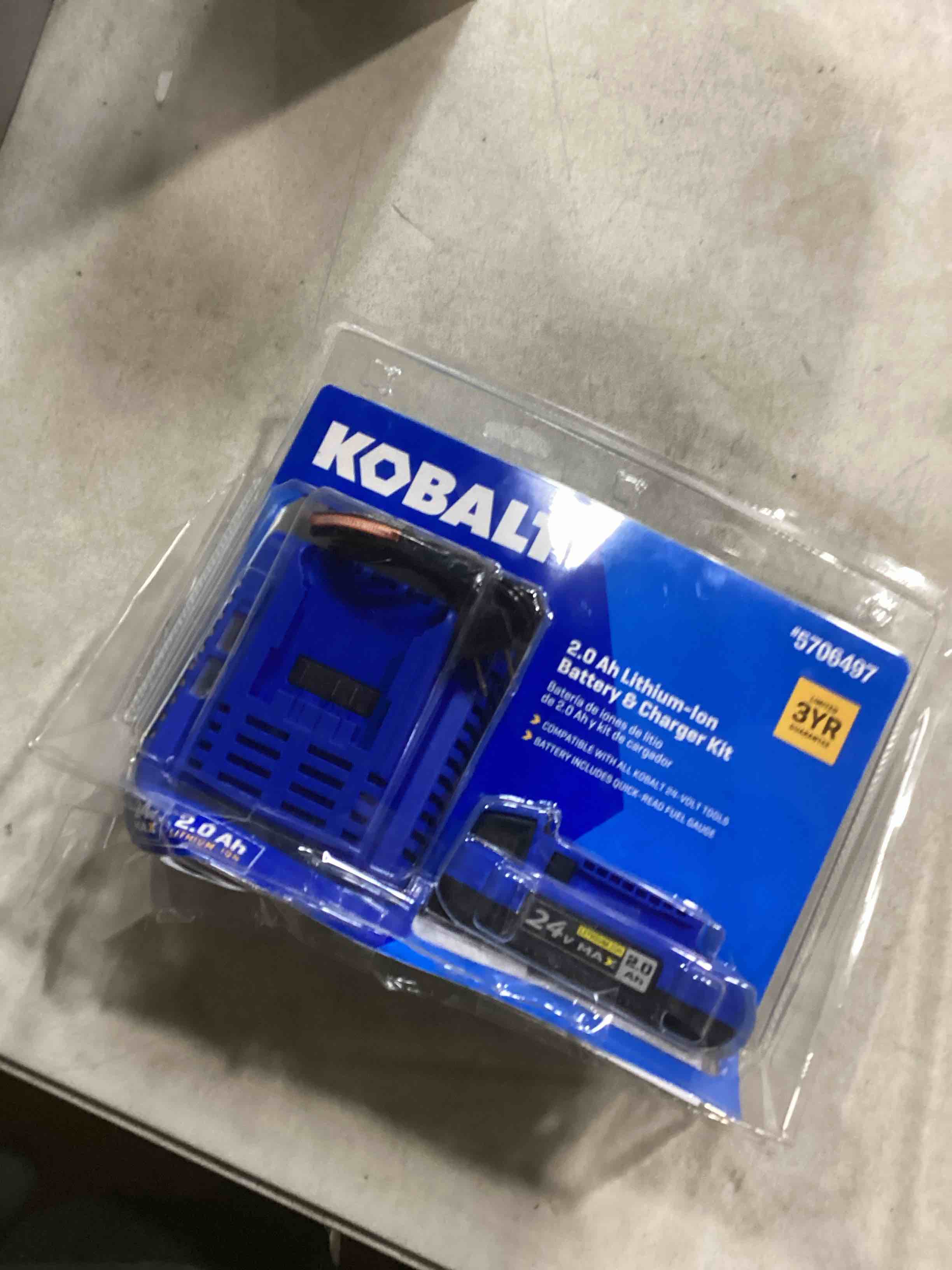 Kobalt 2 Pack 24 volt Max 2 Amp Hours and 4 Amp Hours Lithium Power Tool Battery Kit (Charger Included)