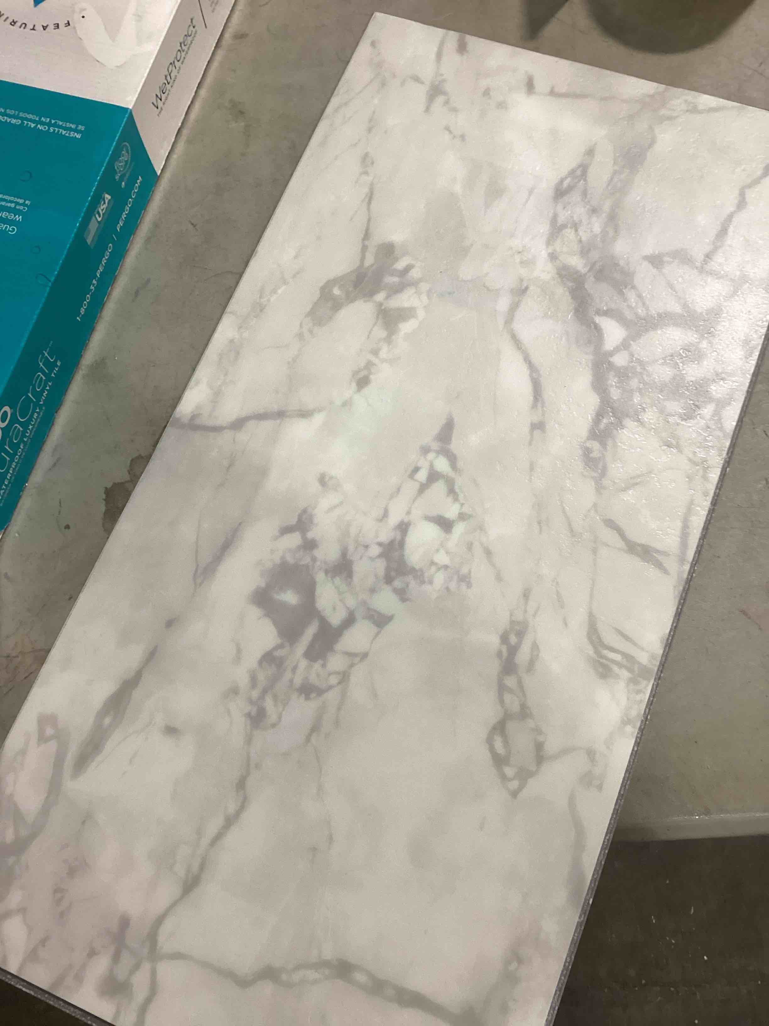 Pergo Grecian Marble Off-white Marble Look 20-mil x 11-in W x 24-in L Waterproof
