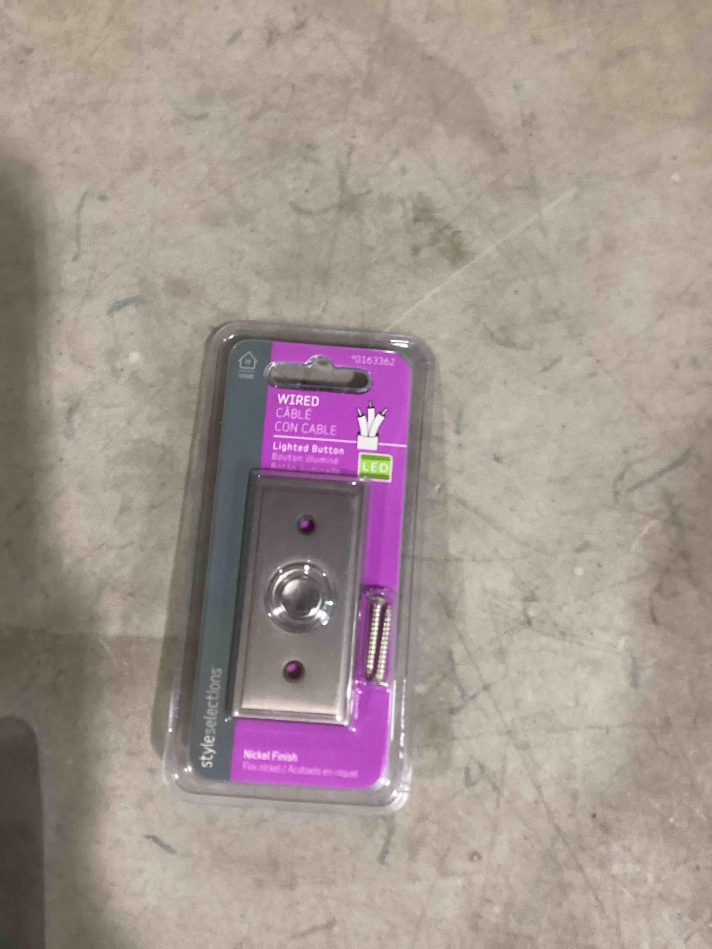 Style Selections Wired Lighted Silver Doorbell Button