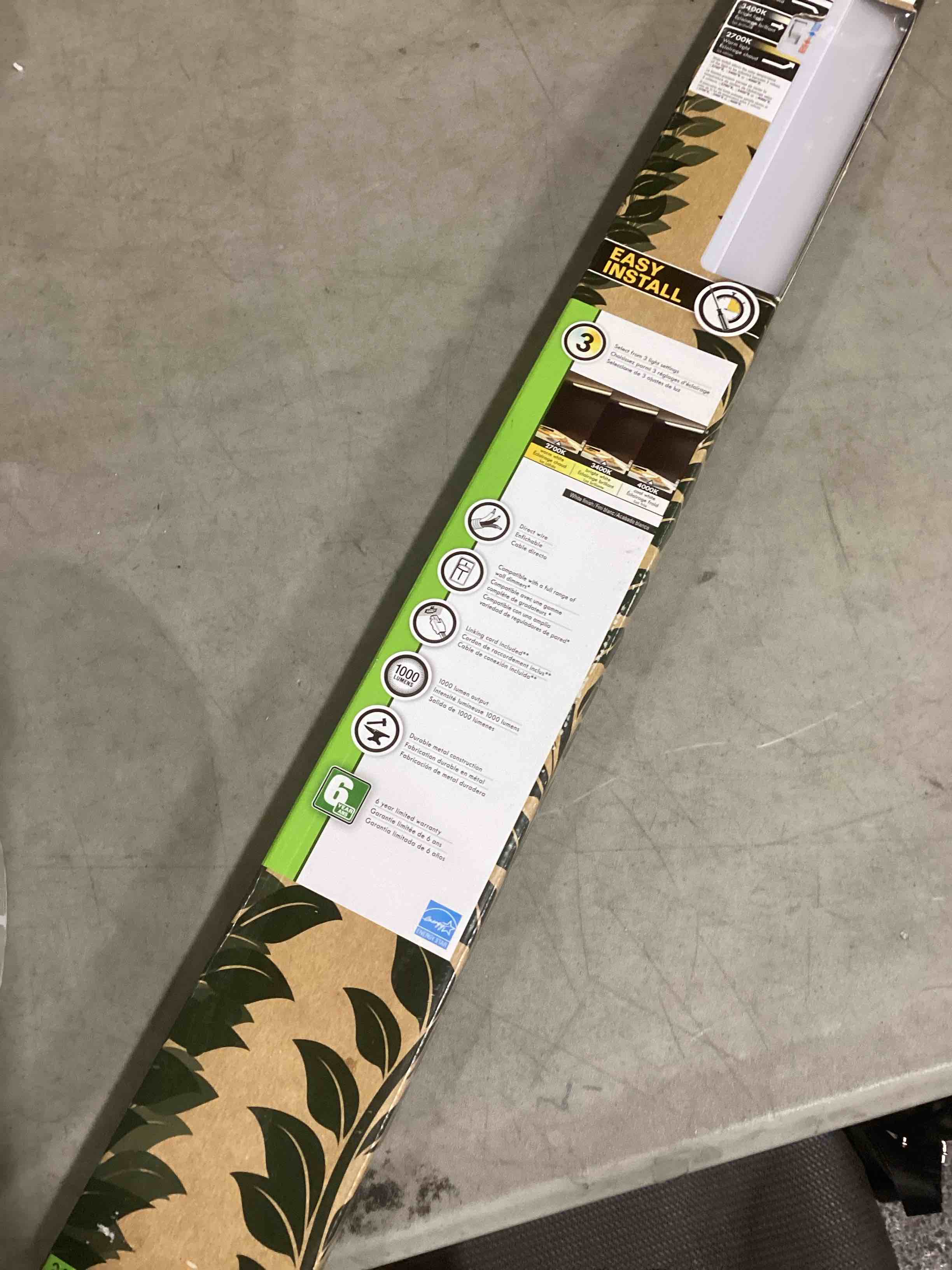 Slim Series 24-in Selectable White Color Direct Wire Under Cabinet Light AC - Gloss White