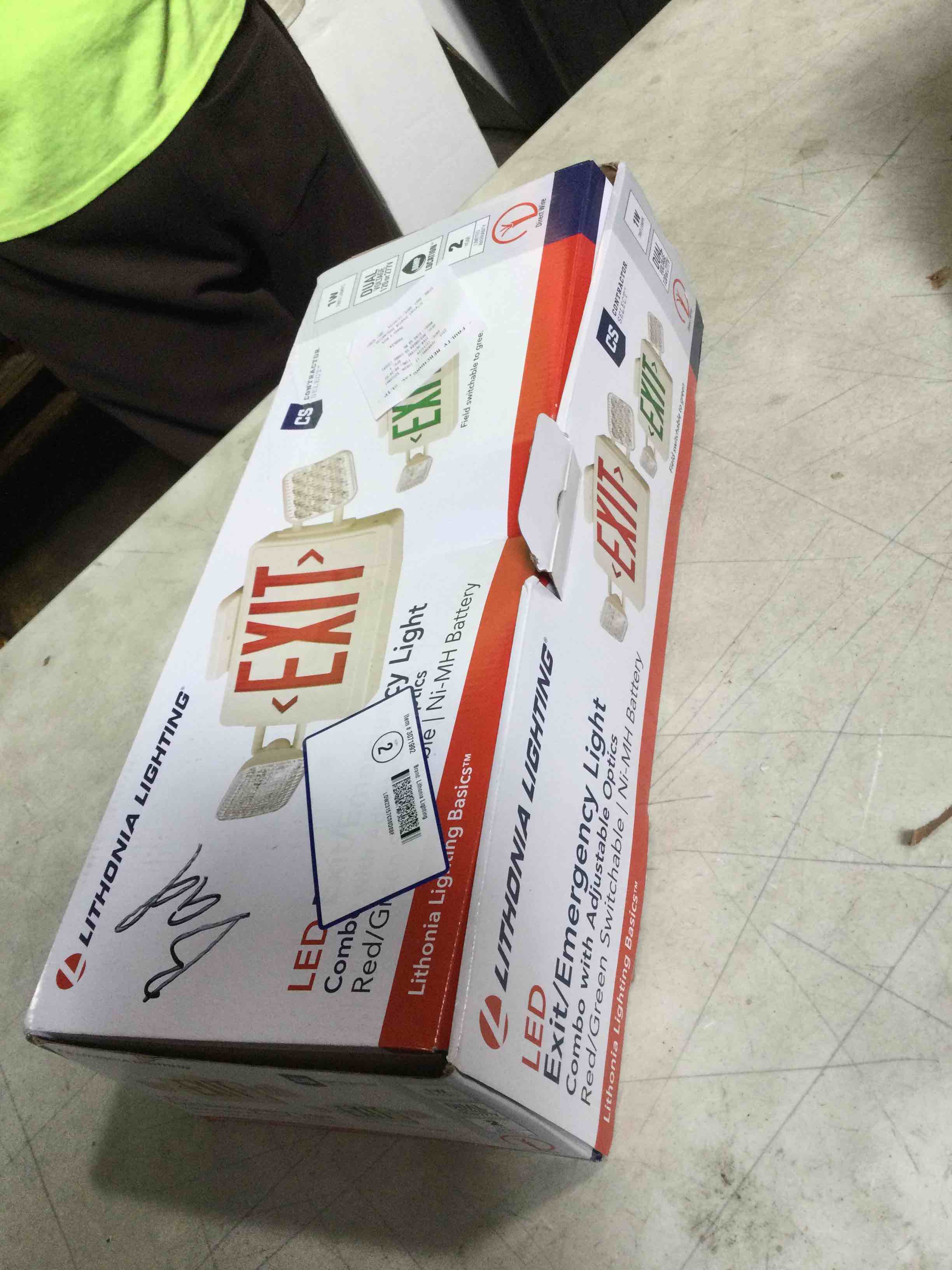 Lithonia Lighting ECRG Basics™ Emergency Light/Exit Combo, Square,White, Square Lamp Head