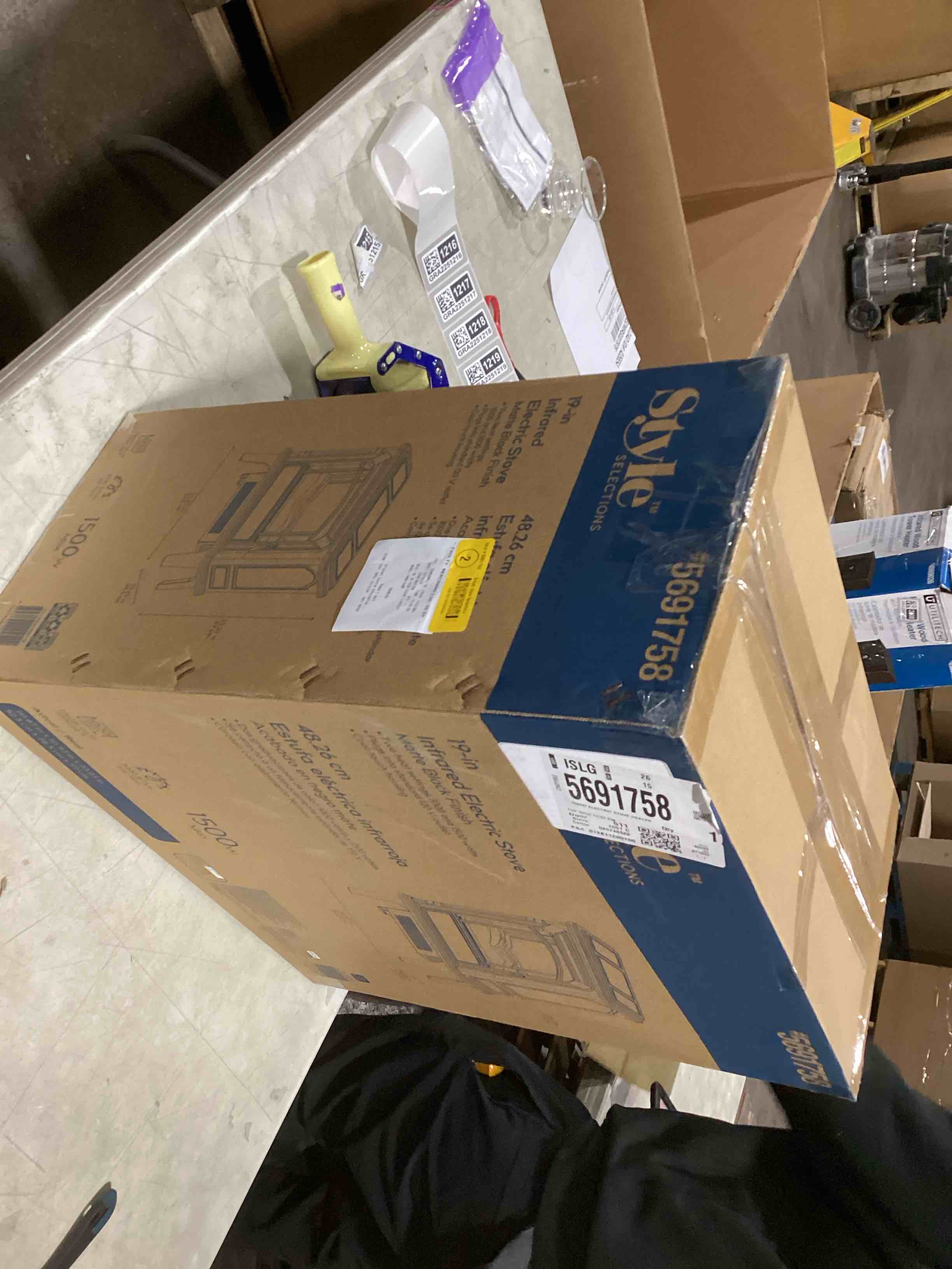 duraflame Freestanding Electric Fireplace Stove Heater with 3D Flame Effect for 1,000 Sq. Ft. Room, Navy